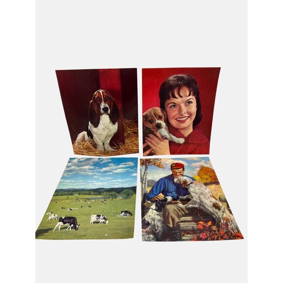 Vintage 1961 Embossed Calendar Page Samples Lithograph Prints & Cardboard Fan - Picture 4 of 6